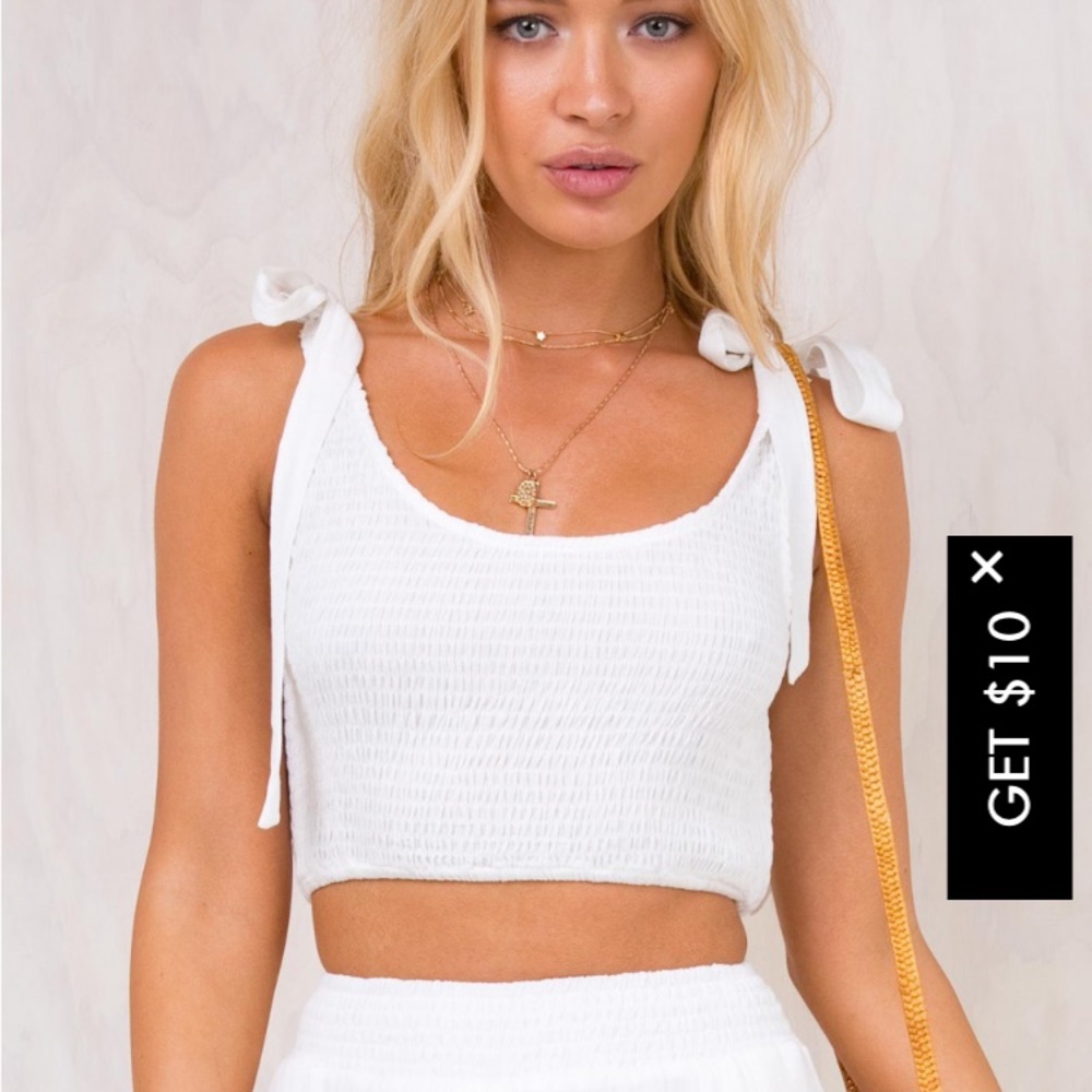 Princess Polly white crop top